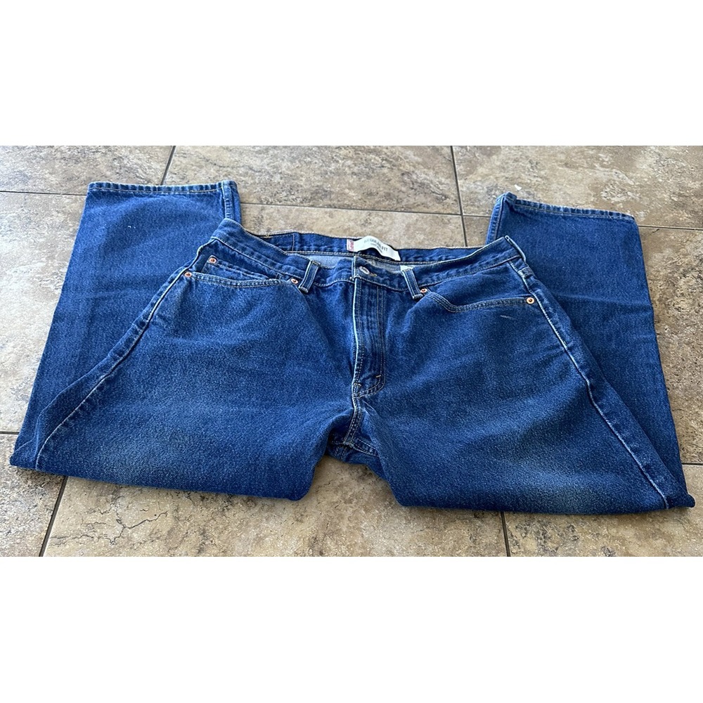 Levi's Jeans Men's 36x29 505 Regular Straight Dark Wash Blue Denim Fit 34X29 - Picture 3 of 8